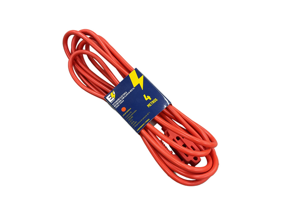 Extensión Eléctrica Naranja Con Clavija Estándar 4 M