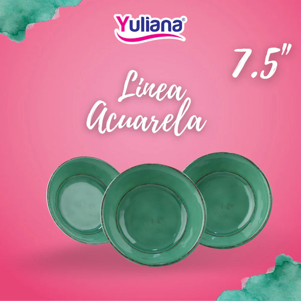 PLATO SOPERO 7.5" MELAMINA ACUARELA YULIANA