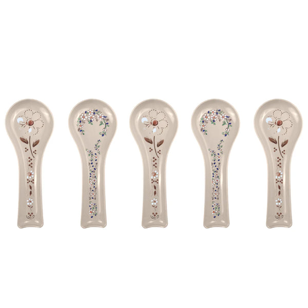 PORTACUCHARAS BEIGE DECORADA