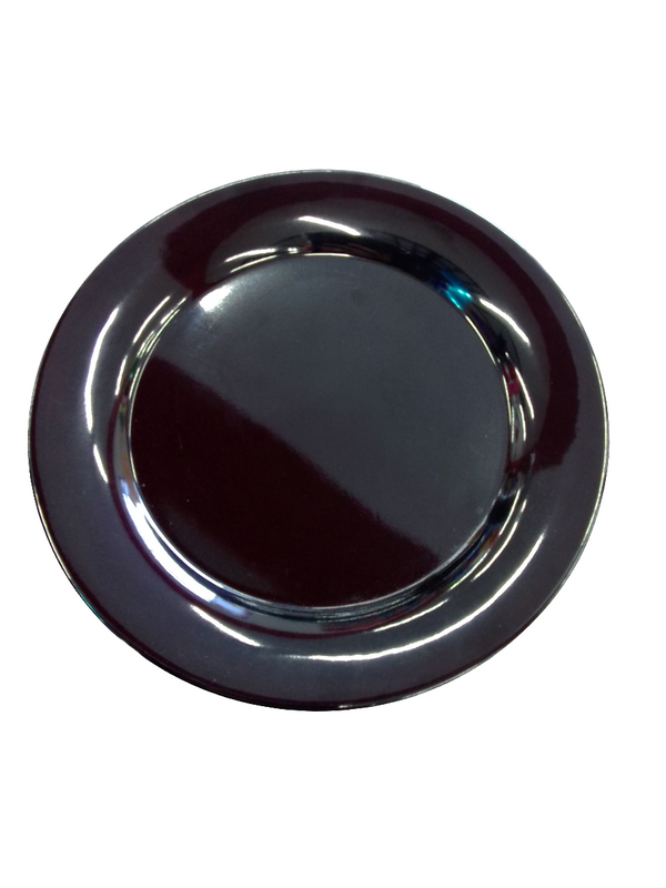 PLATO TRINCHE 23 CM MELAMINA NEGRA DIAMANTE