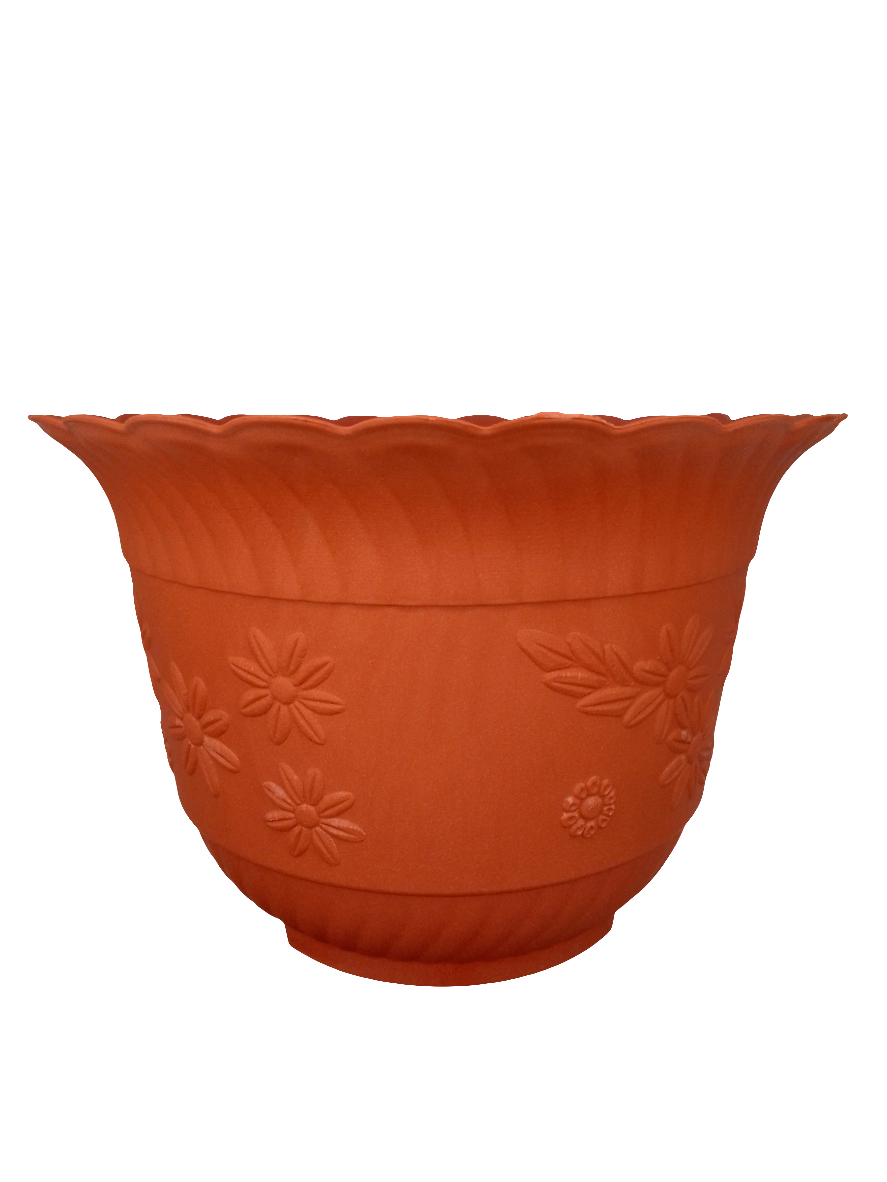 MACETA MACETON FLORES 20 CM CHOCOLATE GM-223 FMV