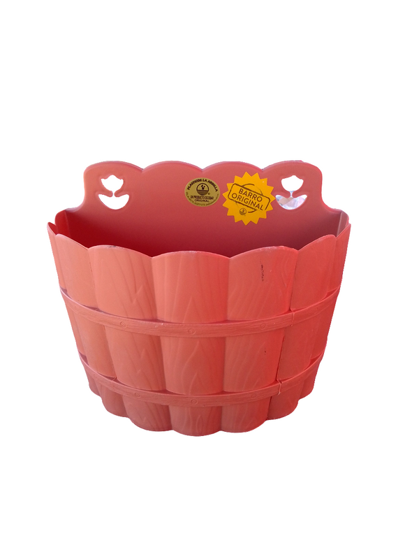 MACETA PARED MADERA #1 BARRO