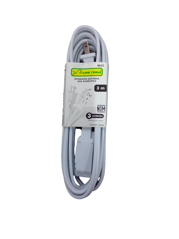 EXTENSION ELECTRICA 3M USO DOMESTICO LION TOOLS