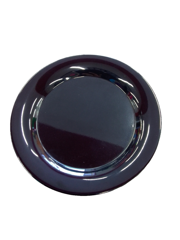 PLATO TRINCHE 20 CM MELAMINA NEGRA DIAMANTE