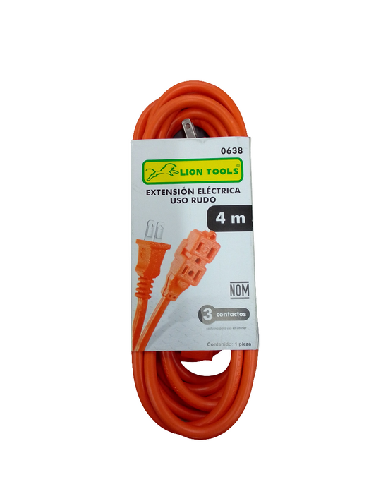 EXTENSION ELECTRICA 4M USO RUDO LION TOOLS