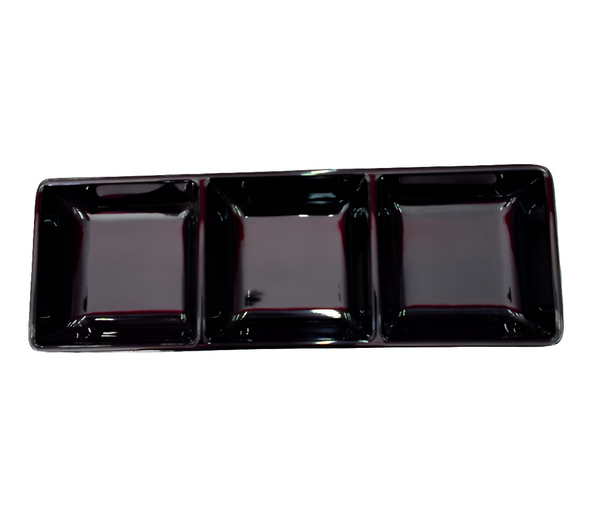 SALSERA 3 COMPARTIMIENTOS 21X7 MELAMINA NEGRA TAVOLA