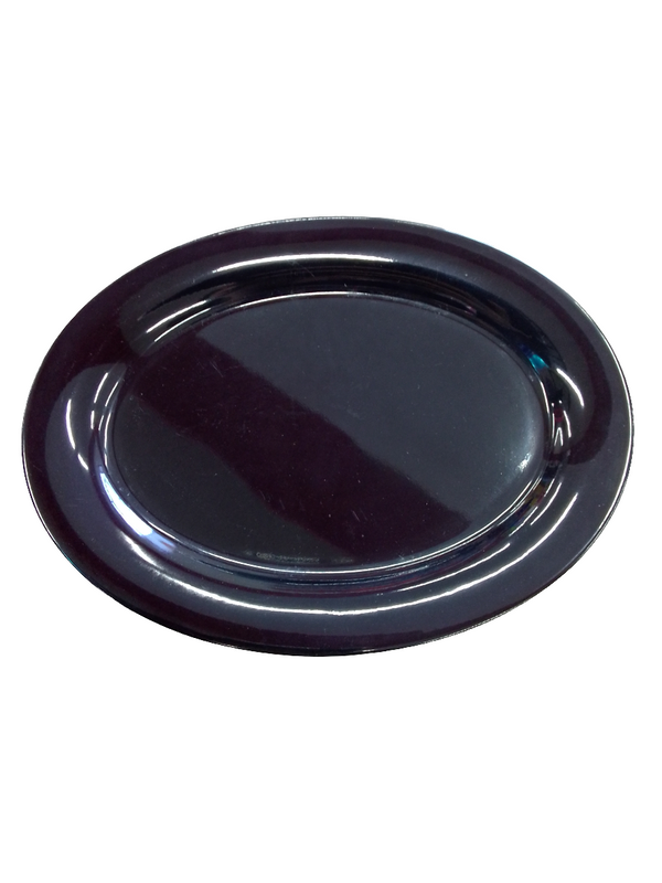 PLATO OVALADO 30.5 CM MELAMINA NEGRA DIAMANTE