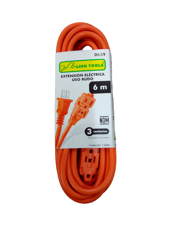 EXTENSION ELECTRICA 6M USO RUDO LION TOOLS