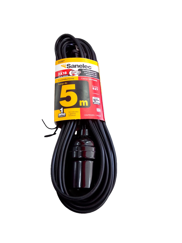 2287 SANELEC PORTALAMPARAS CON CORDON DE ALIMENTACION 5M