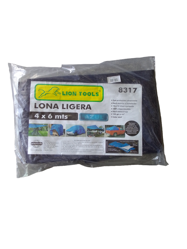 LONA AZUL 4 X 6 METROS LION TOOLS