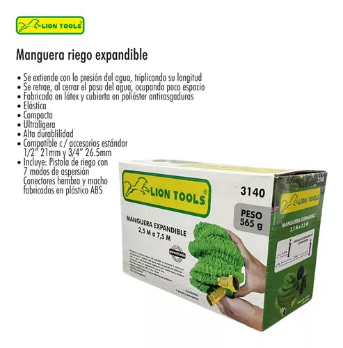 MANGUERA EXPANDIBLE 7.5M LION TOOLS
