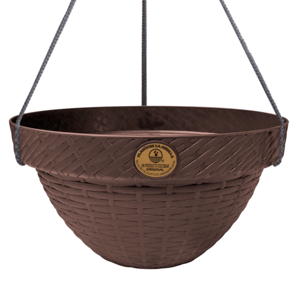 MACETA COLGANTE RATTAN 26.5 CM CHOCOLATE